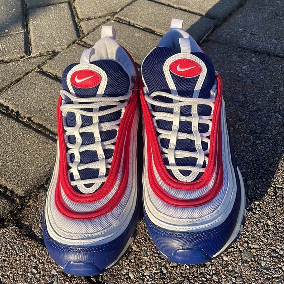 *SOLD* AUTHENTIC Nike Air Max 97 USA White, University Red, Blue - Picture 3 of 10